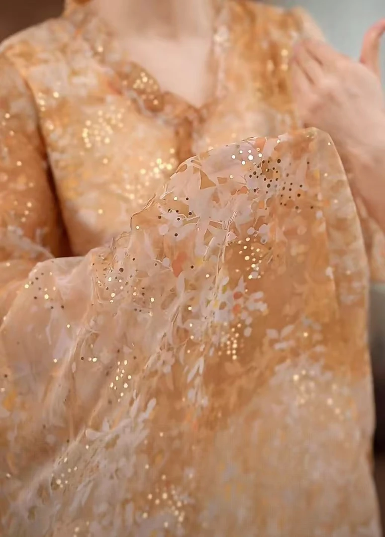 HW-【金缕晨曦】2025夏季新款碎花收腰显瘦连衣裙长裙