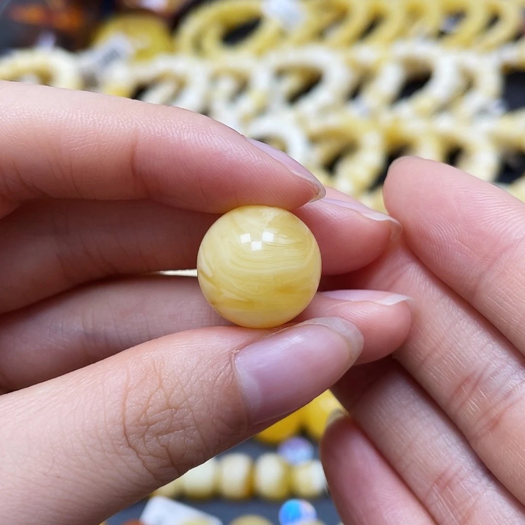 未镶嵌蜜蜡裸石圆珠16.2mm