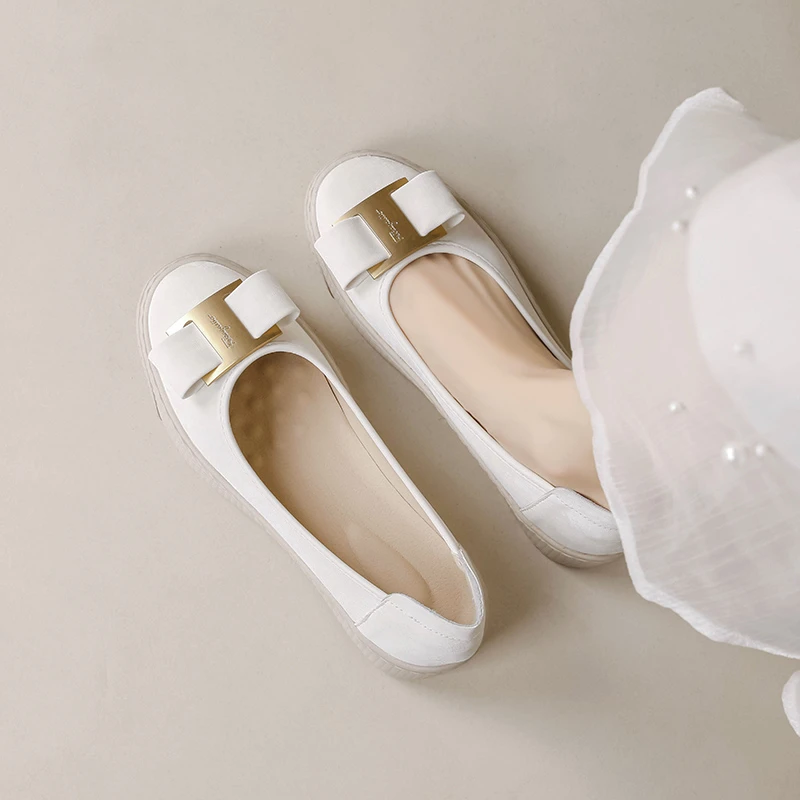 平底单鞋女2025新款法式一脚蹬女鞋软底舒适不累脚厚底瓢鞋豆豆鞋