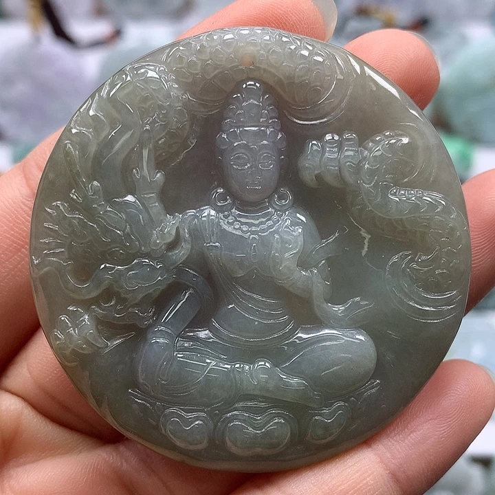 翡翠未镶嵌颈饰玉龙观音福利