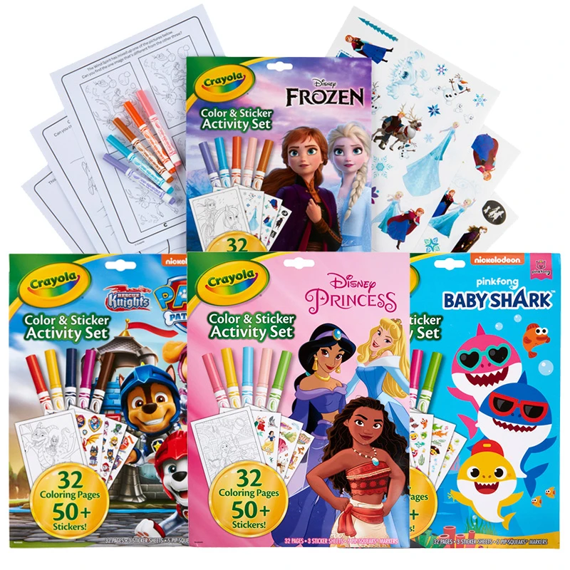 Crayola/绘儿乐迪士尼公主三合一填色册生日礼物涂鸦涂色04-2745