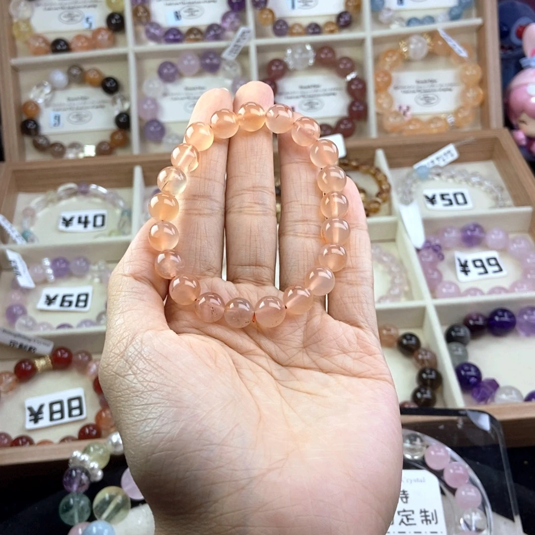 银S925镶嵌烟晶手链冰飘南红玛瑙