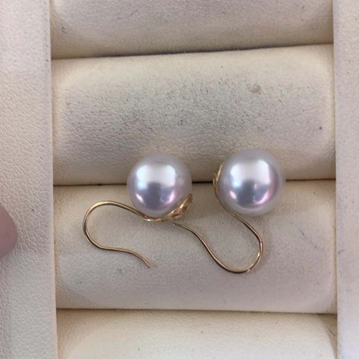 18K金镶嵌耳饰海水珍珠