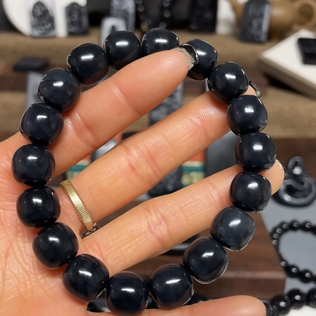 【闪购商品】和田玉（墨玉）手串未镶嵌福利版卡12老型