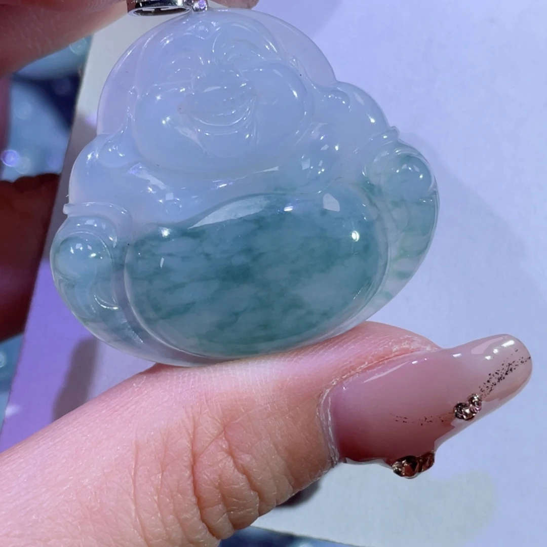 翡翠颈饰18K金镶嵌佛公