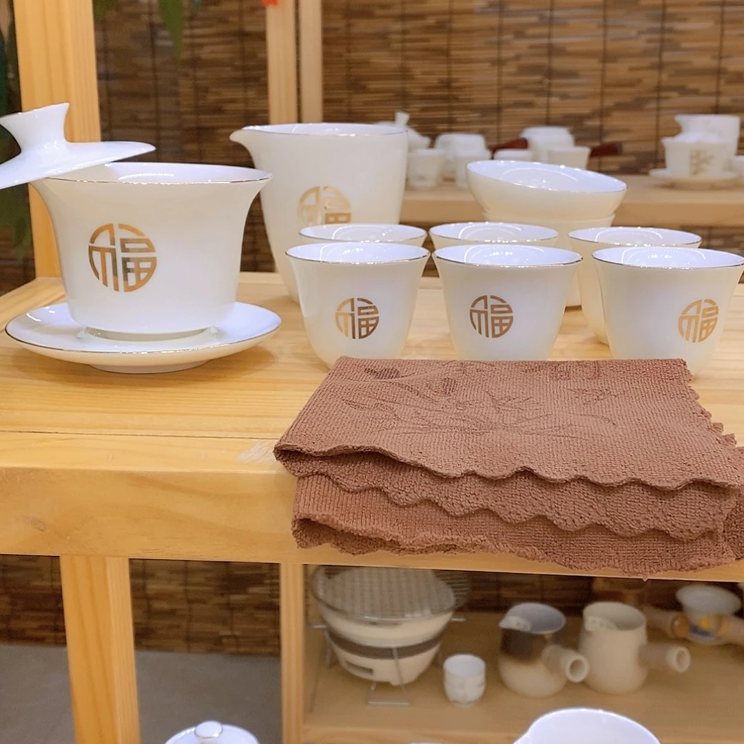 羊脂玉瓷茶具套装