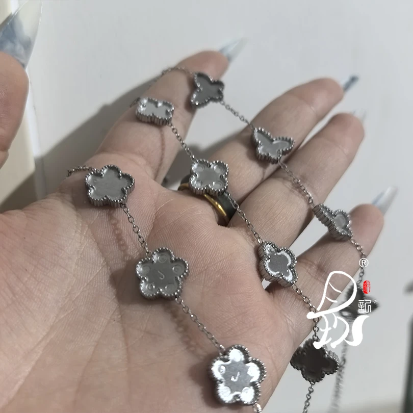 不锈钢项链 月玖带图纸仿点翠宠物纪念品材料包手链成品胎底小众