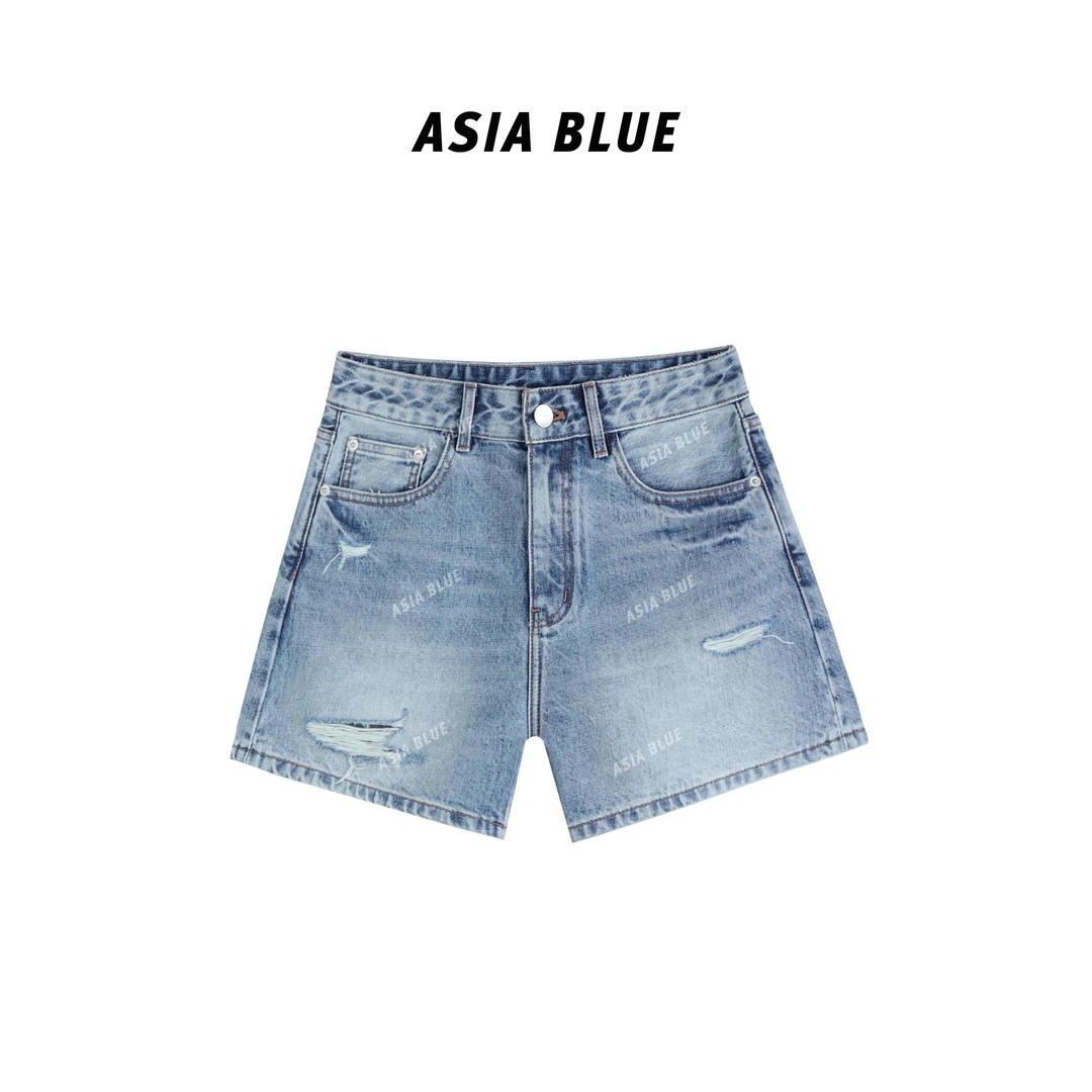 【ASIA BLUE】 ·  ·  夏季无弹休闲百搭破洞牛仔短裤AB5365