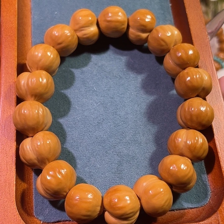 猴头核桃手串手工肌理屁桃卡17.5全品无暇