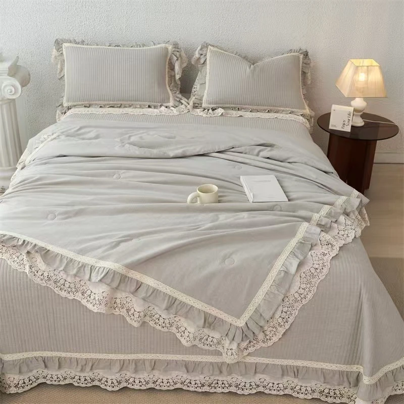 【棉麻】2025新款浮雕法麻法式花边三件套四件套