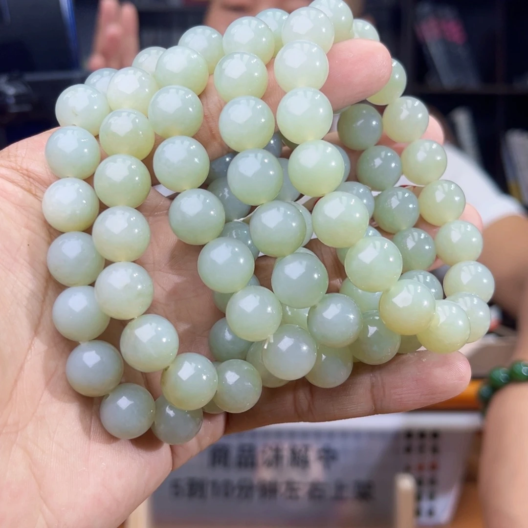 手串未镶嵌和田玉纯天然新疆且末料天空蓝卡12多样性发其一