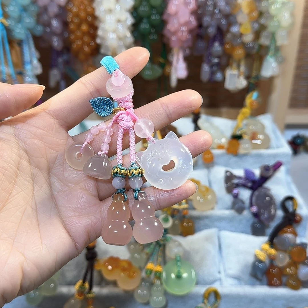 玛瑙/玉髓钥匙挂件未镶嵌