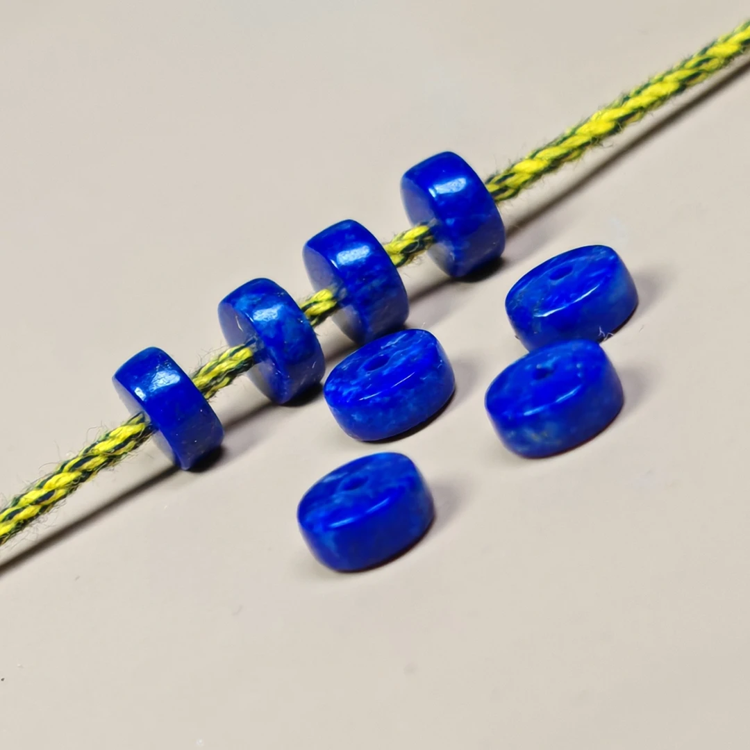 青金石药片6x2.5mm天然原矿青金隔珠 腰珠 天然原矿精工直切药片