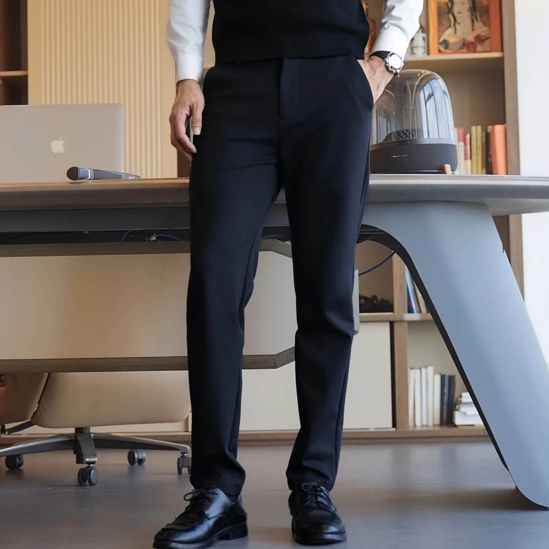 【新升级】秋冬商务休闲修身高弹小脚百搭男士西裤