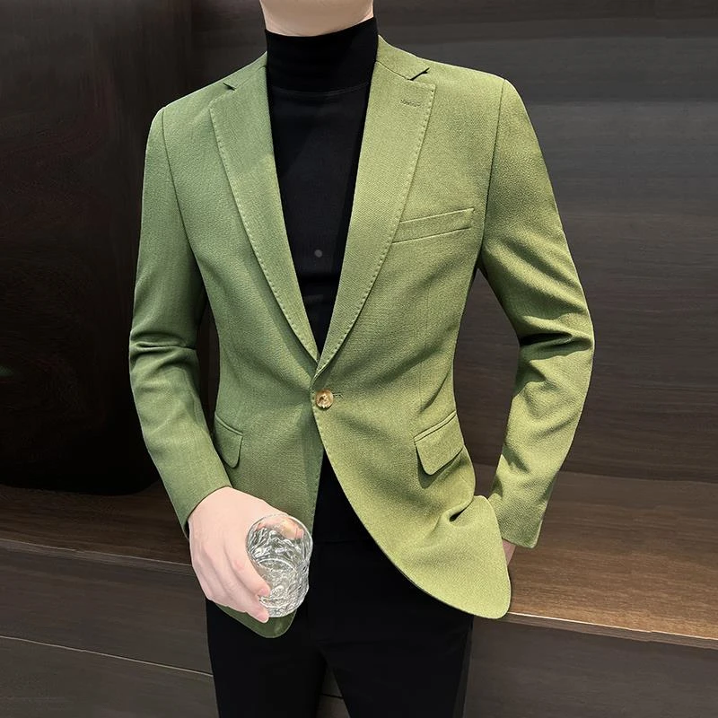 高级感西装外套男士春秋款痞帅修身2025新款爆款休闲单件西服男款