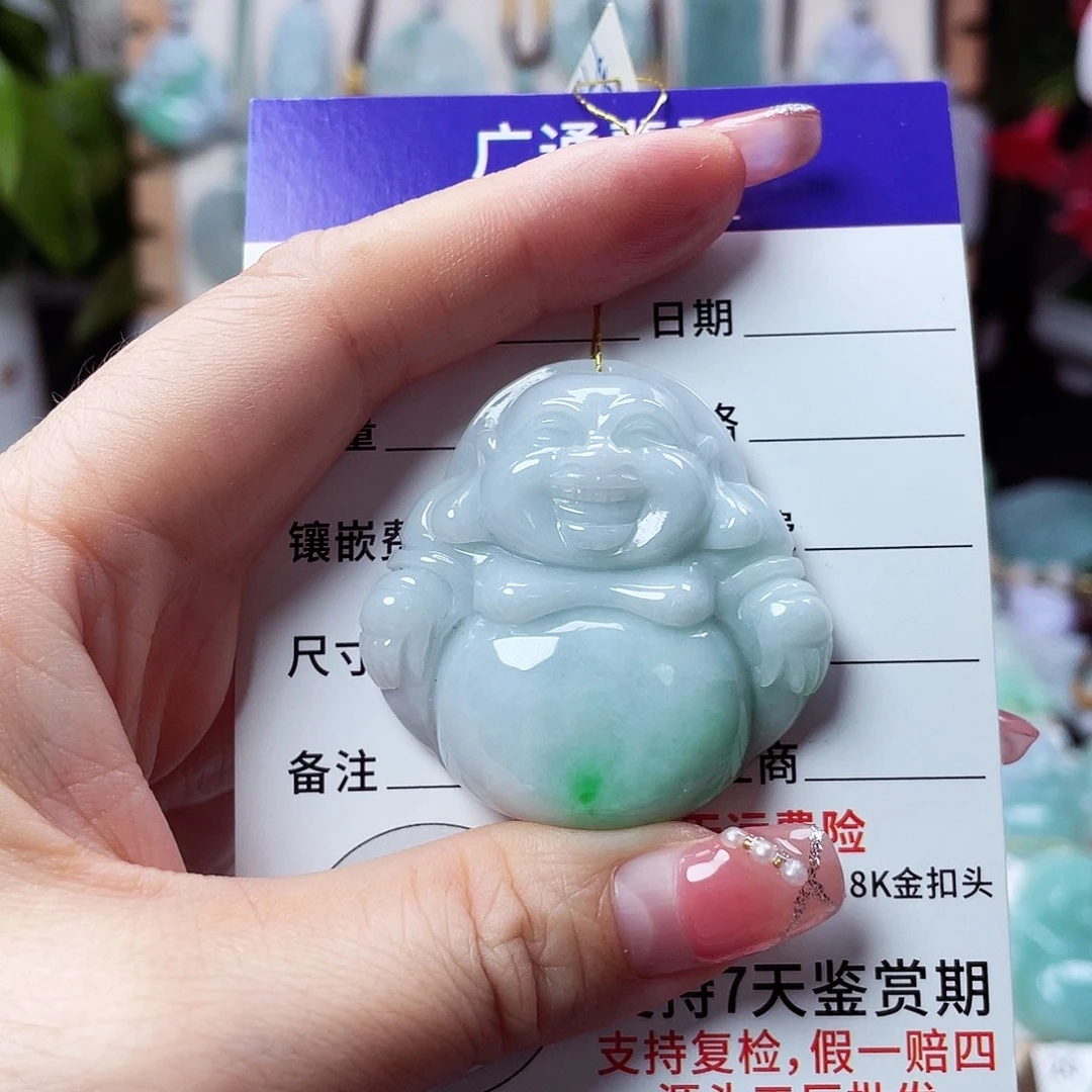 翡翠未镶嵌颈饰佛公25