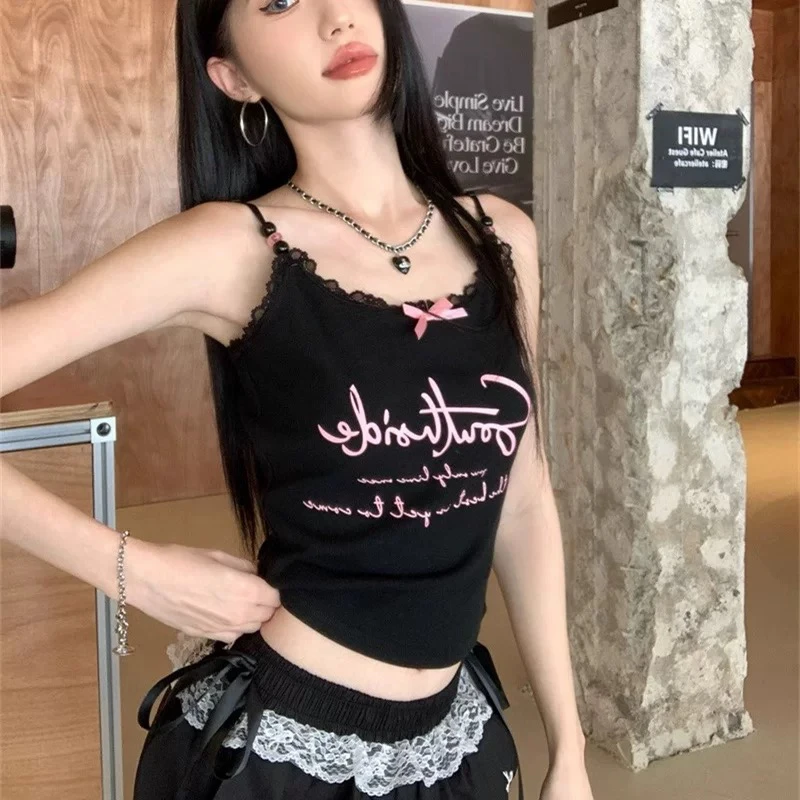 依依家大码女装9062夏季吊带甜酷打底百搭性感显瘦背心纯欲天花板
