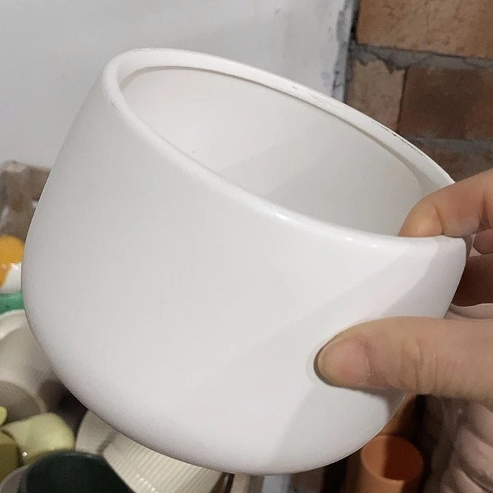 陶盆有孔 瑕疵针孔漏釉介意勿拍外口 13外高11