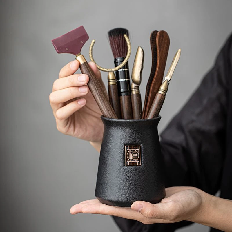 蛇年新款泡茶茶道六君子功夫茶具配件大全茶桌茶台泡茶工具大全LW