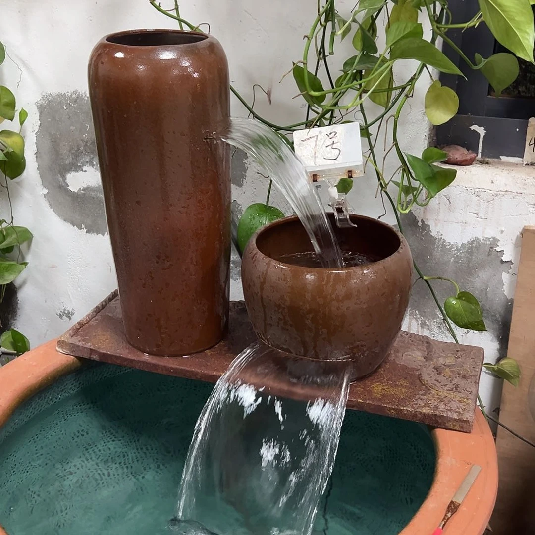 紫砂花盆平**福流水罐带23瓦泵弯头软管。上进水