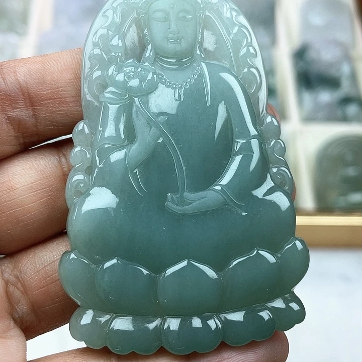翡翠未镶嵌颈饰天然翡翠观音