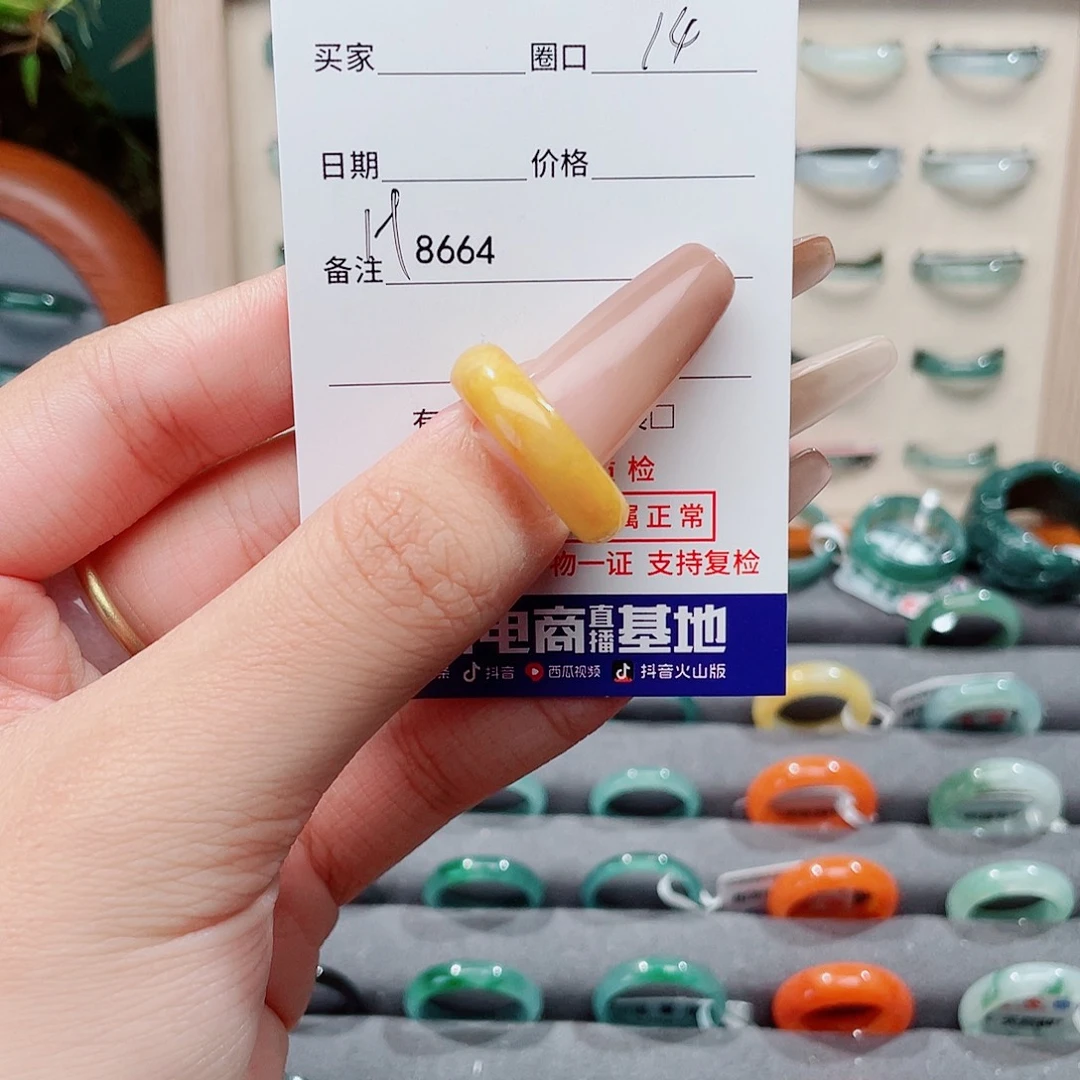 翡翠未镶嵌戒指H8664