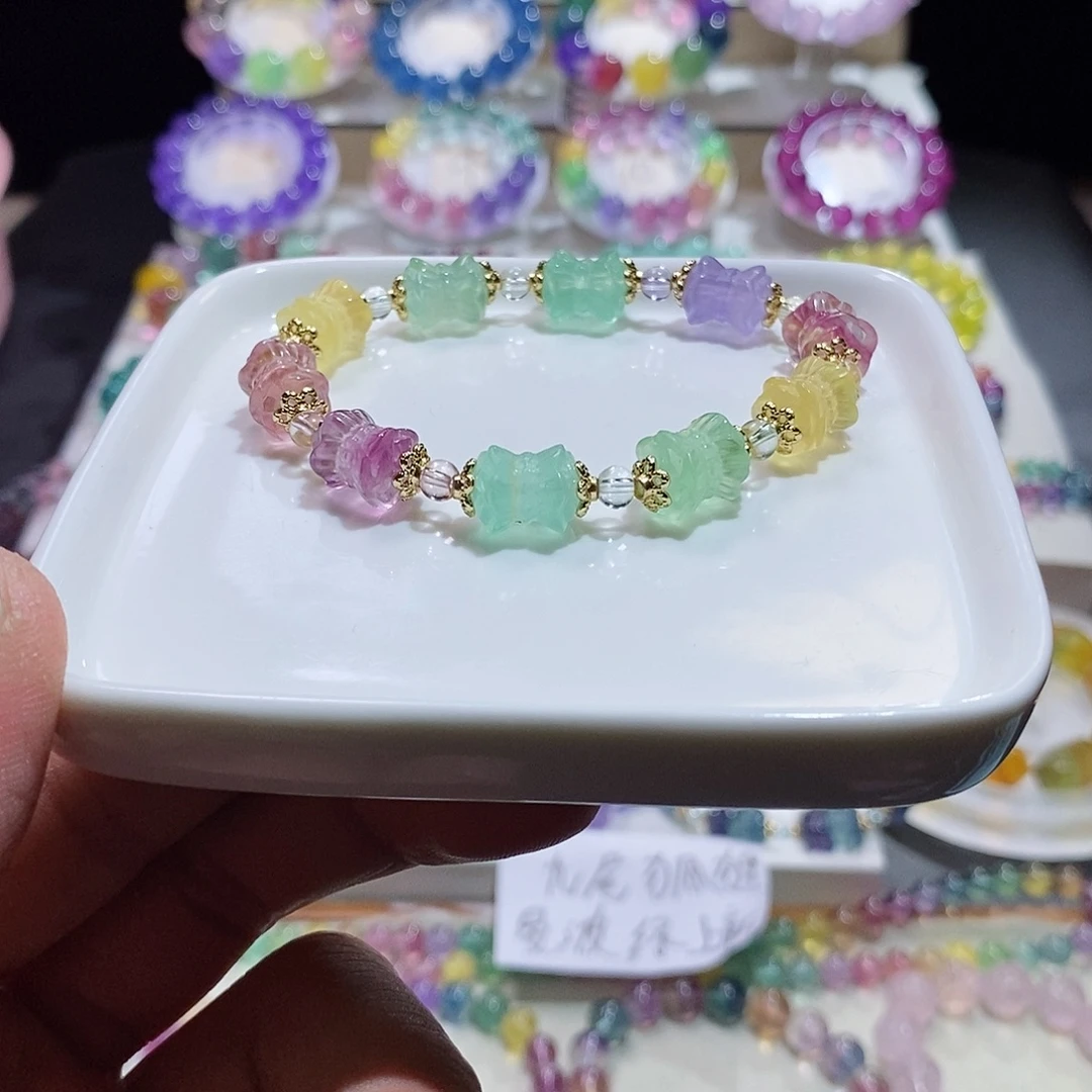 未镶嵌水晶手链马卡龙莲花9加