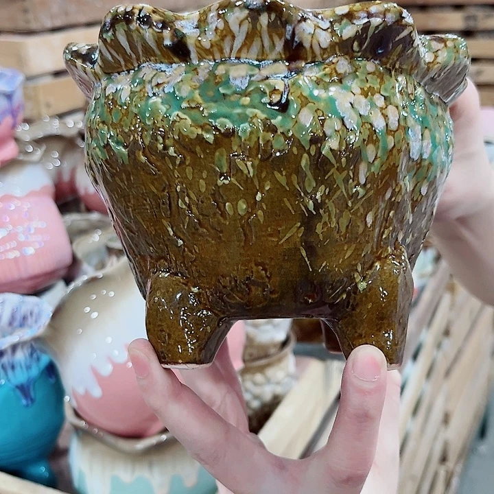 有孔.凑单10元陶瓷花盆发货！