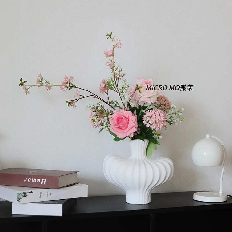 雪吻梅梢·仿真花假花餐桌花电视柜茶几摆件高级感设计感客厅装饰