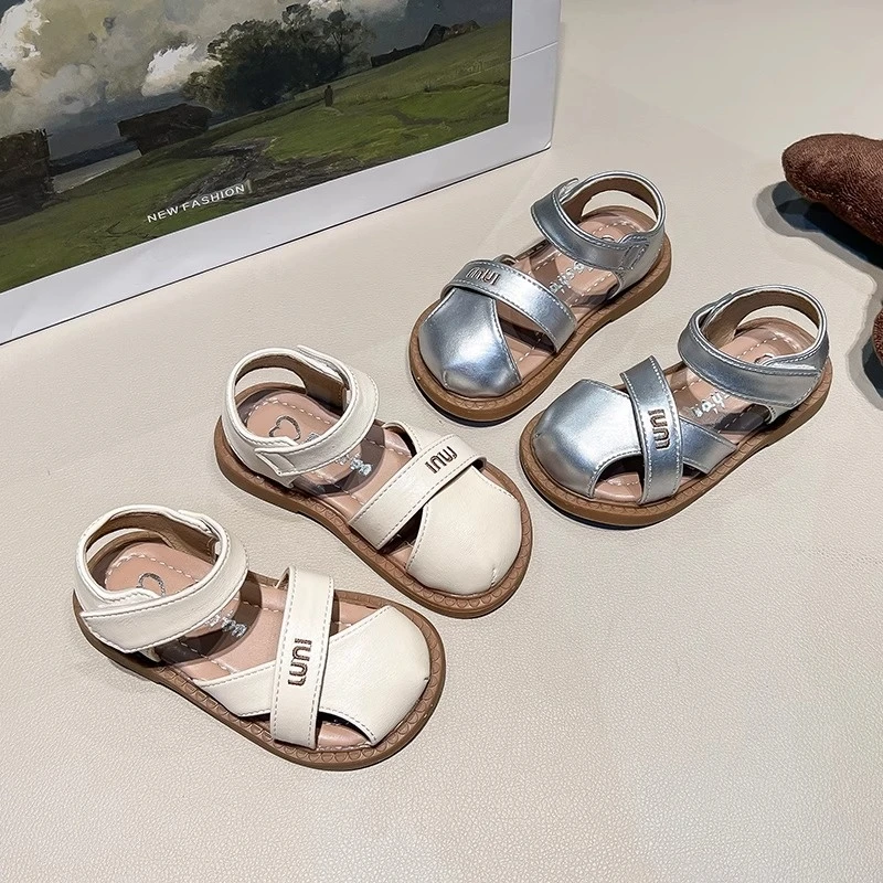 ABC女童罗马凉鞋夏款2025新款儿童夏天鞋子小女孩公主鞋包头凉鞋