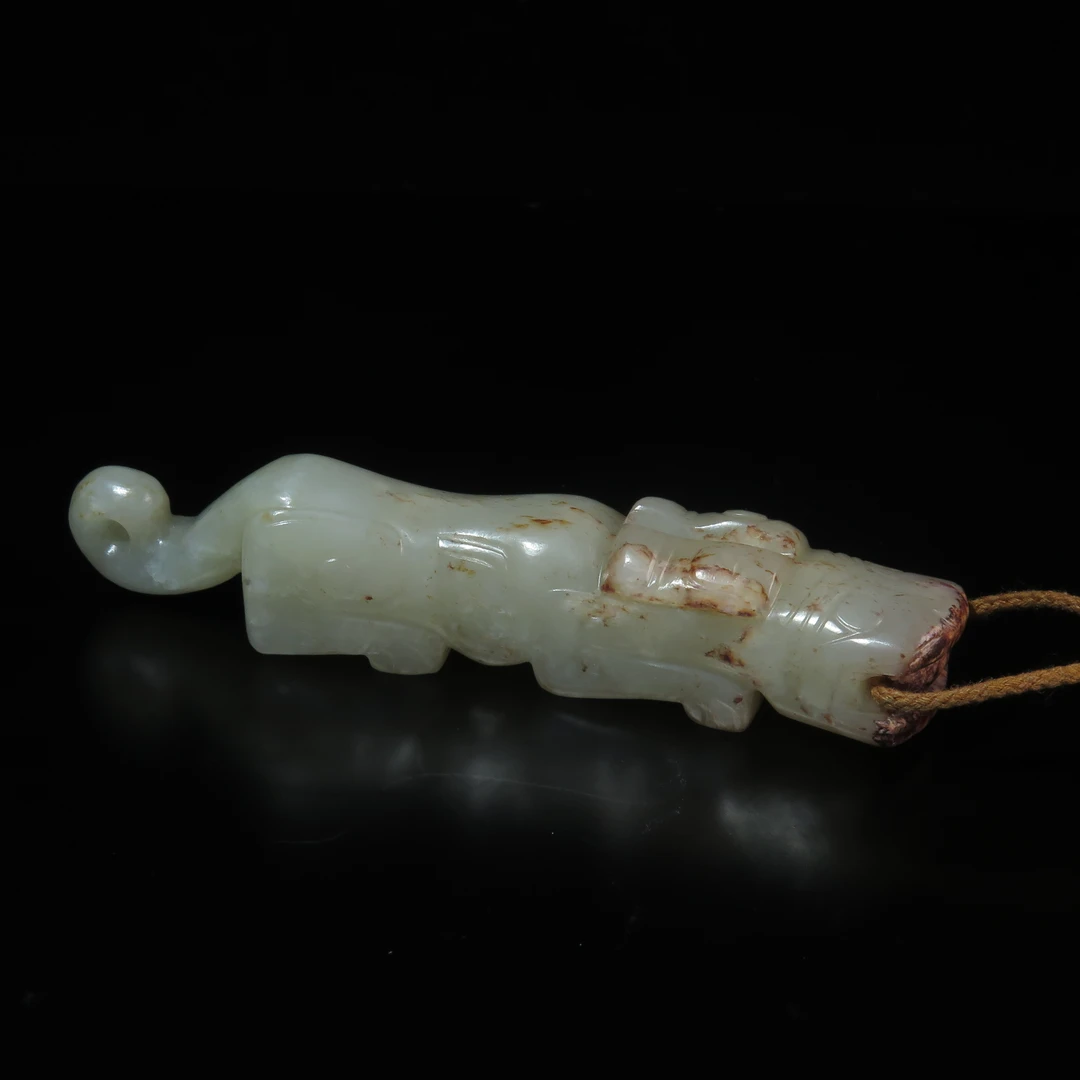 晚清民国商玉虎把件/MZ229963/和田玉/民族文物