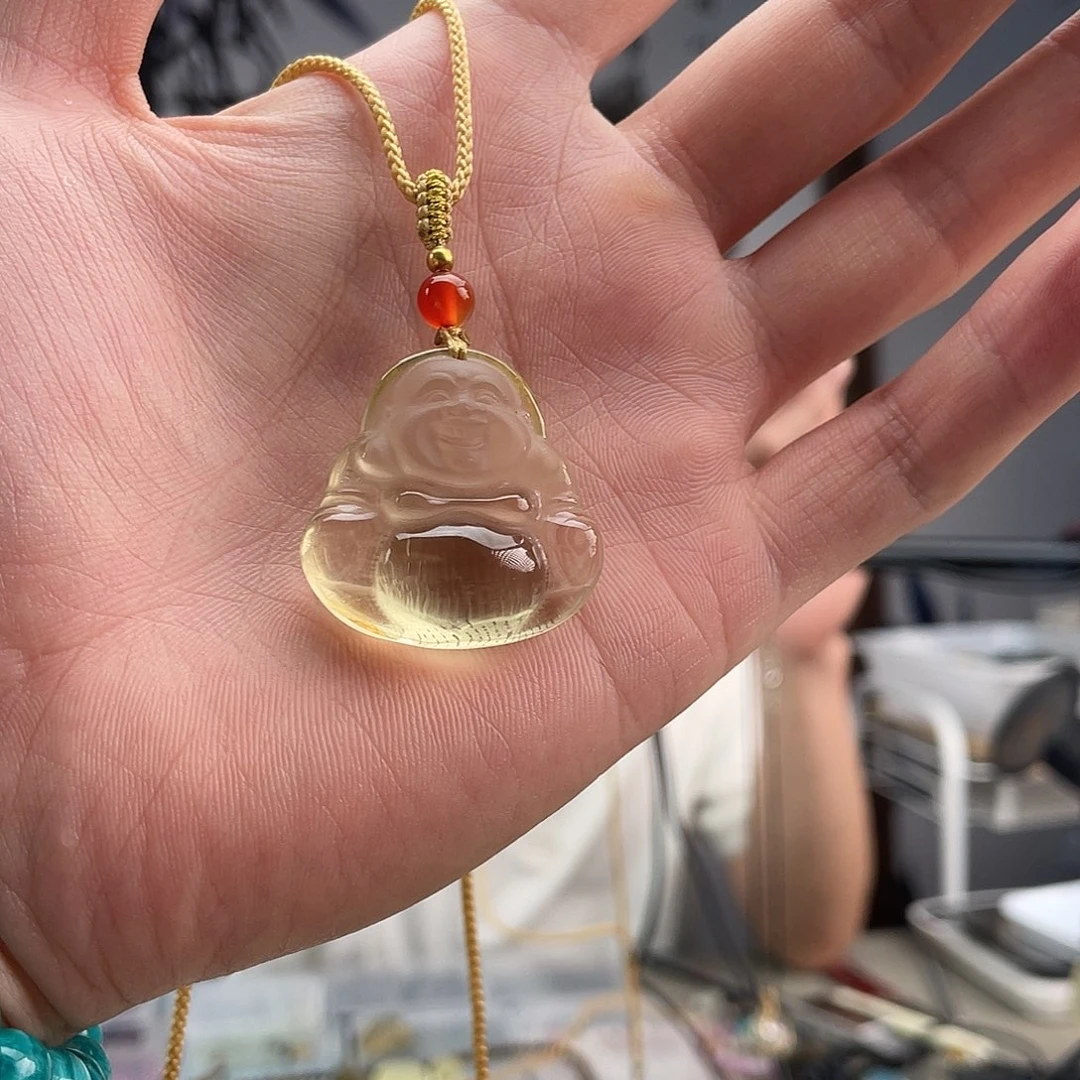 水晶手链未镶嵌黄水佛公吊坠