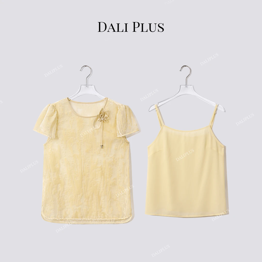 DALI PLUS“休闲两件套”人丝丝绒植绒工艺（含吊带）-D5SS7157