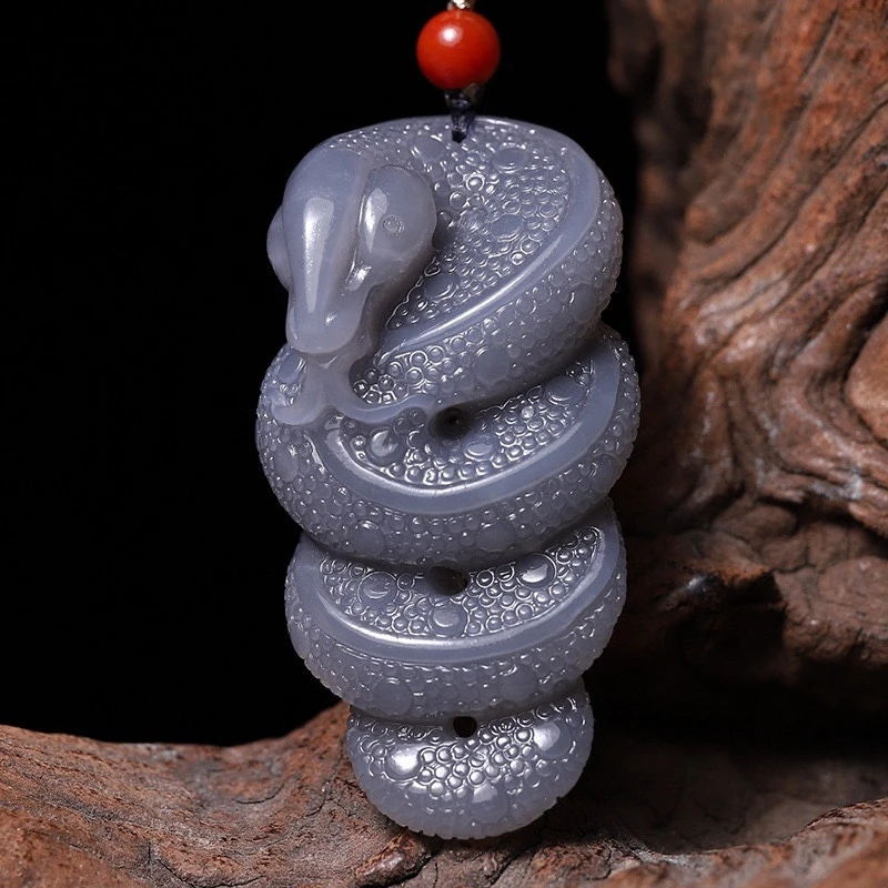 天然和田玉生肖蛇吊坠男女款2025年玉石项链本命年蛇玉坠