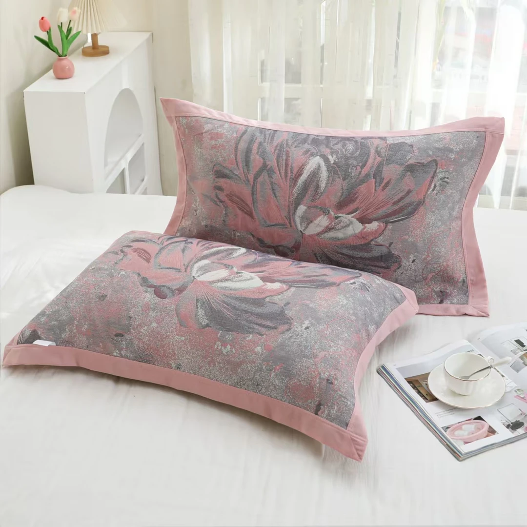 小鱼儿【轻云蔽月枕巾】52*78cm轻奢高端定制精梳棉枕巾一对装