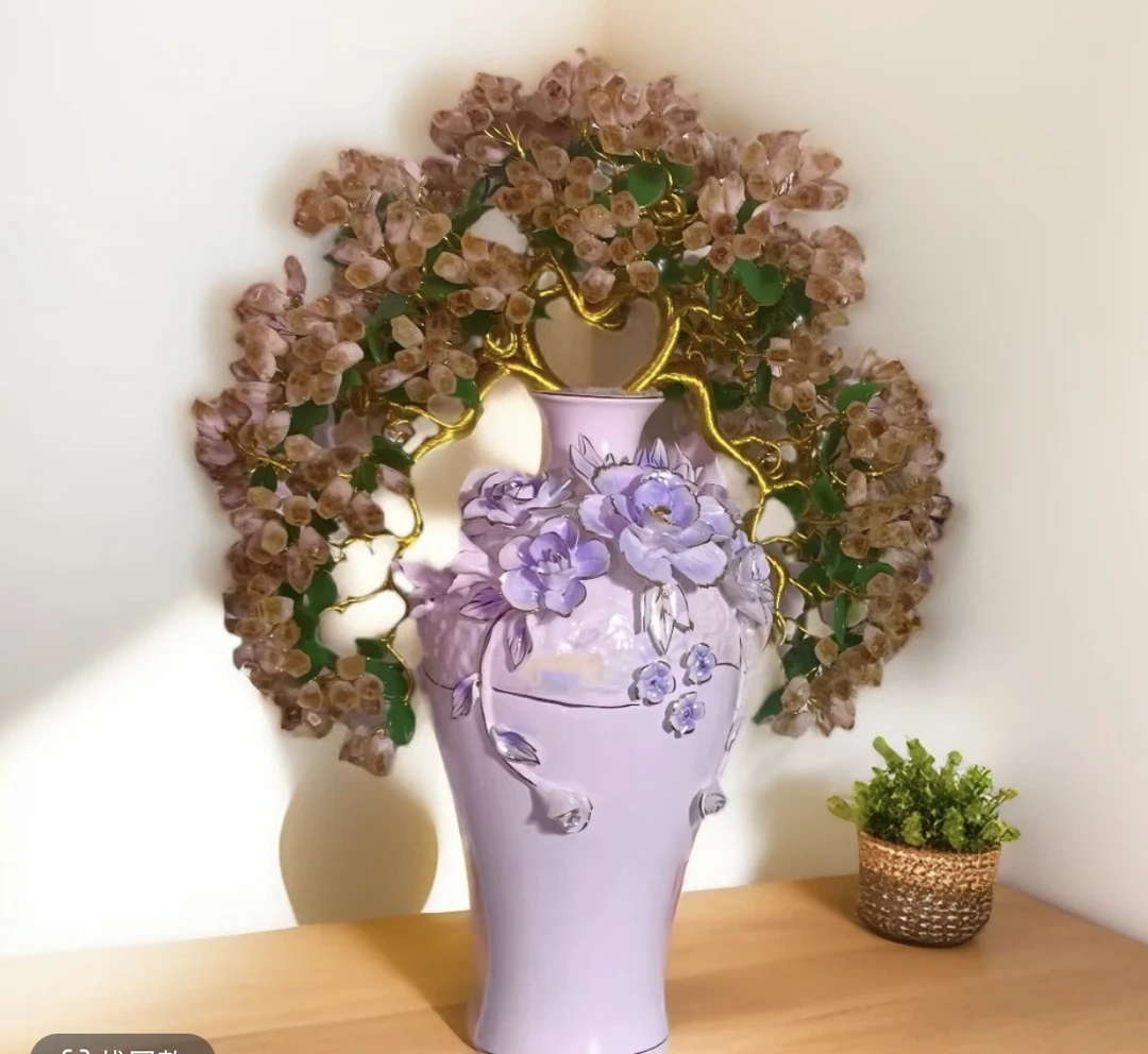 【轻奢高品】繁花似锦天然黄水晶转运树摆件晶簇原石摇钱树八方来财