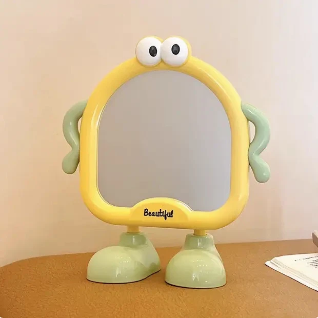 开学必备化妆镜可爱学生宿舍便携镜子高清办公桌面台式可立梳妆镜