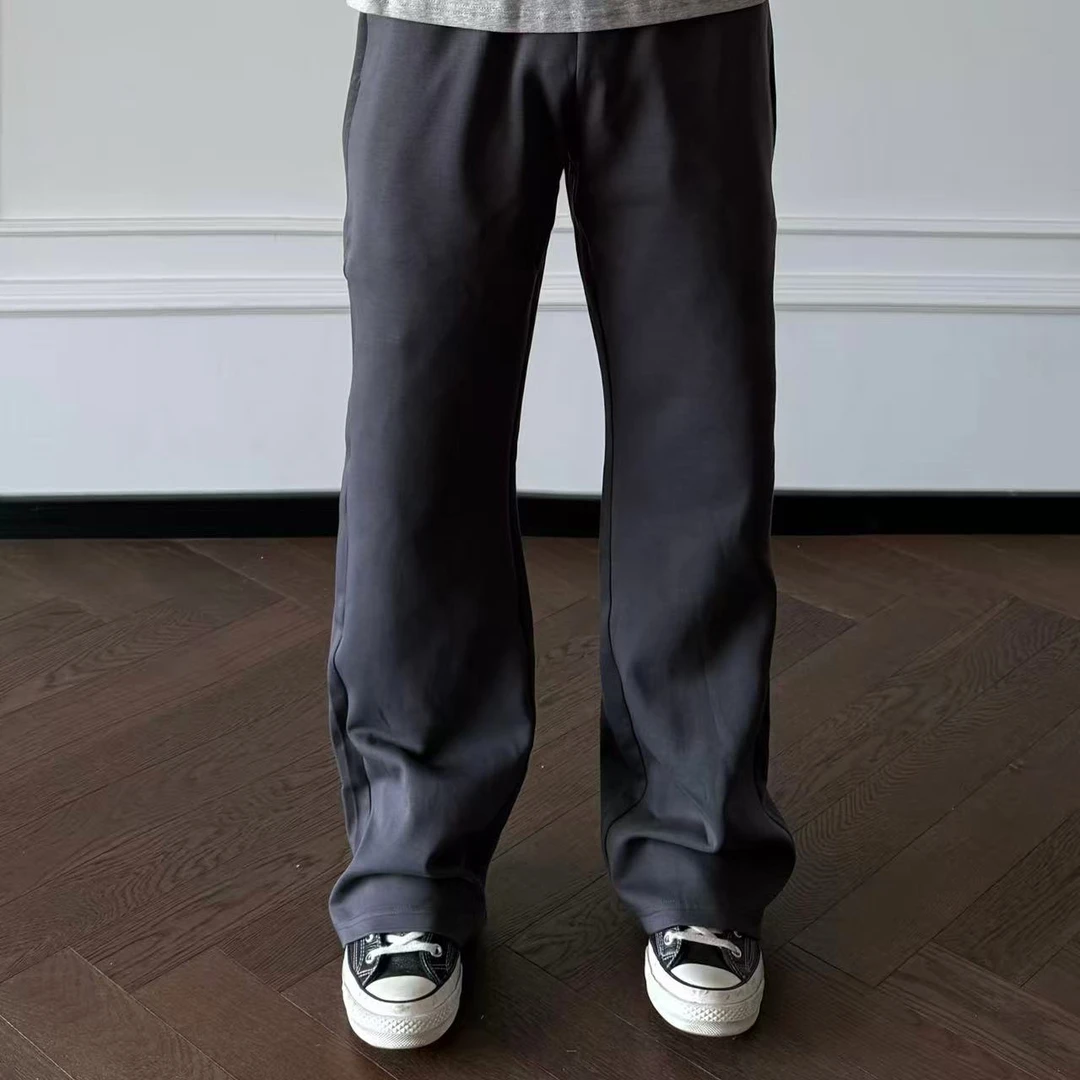 ''TZG''莱赛尔男女同款纯色休闲卫裤微喇运动百搭长裤