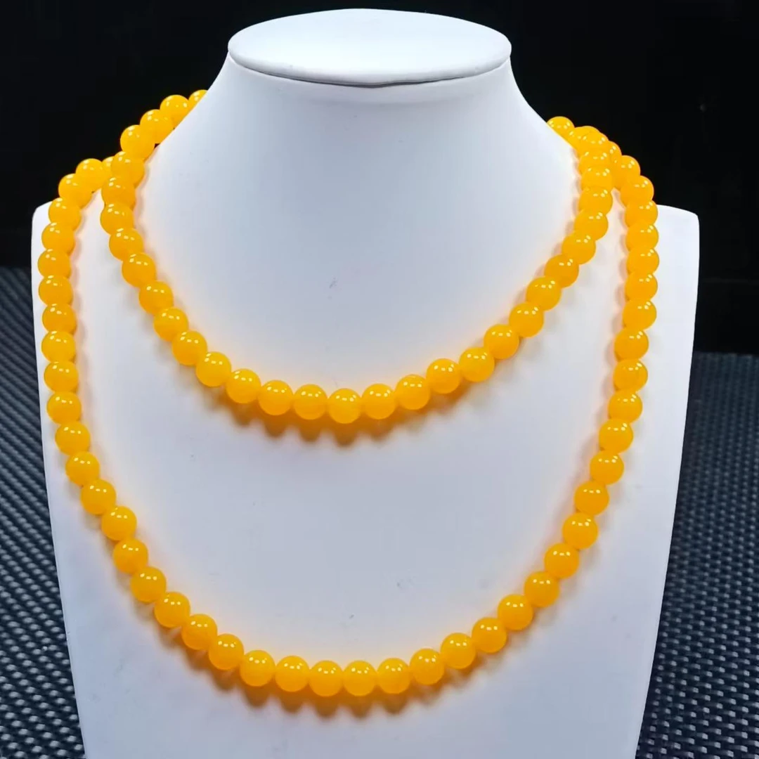 黄色8mm108项链发一条J64