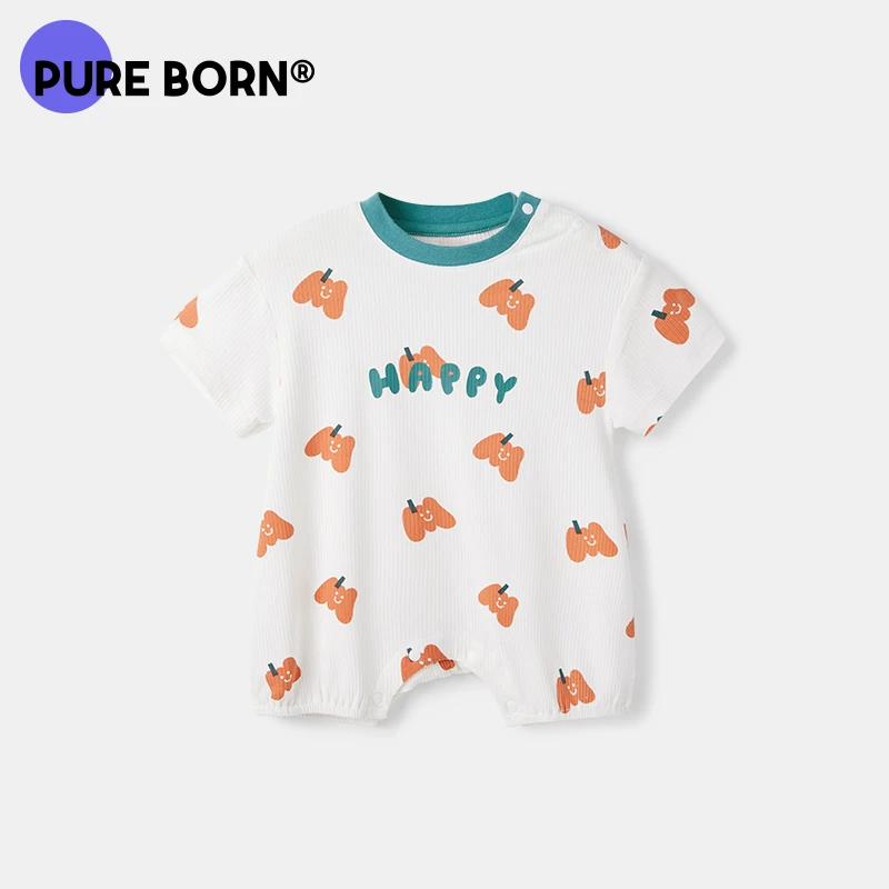 【弹力爬】博睿恩婴儿连体衣宝宝夏季凉感高弹舒适柔软爬服短袖