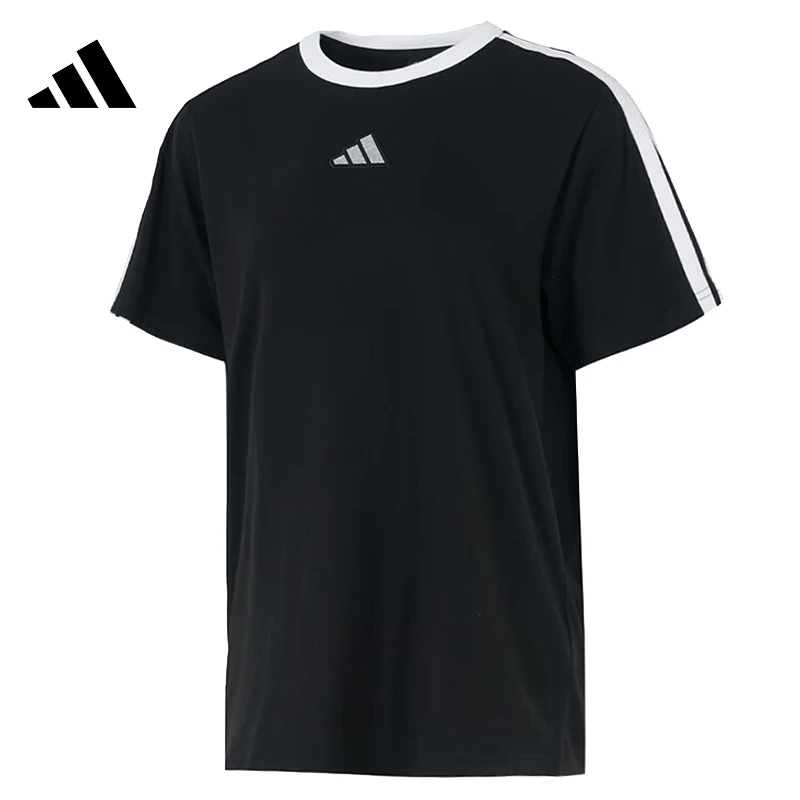 Adidas阿迪达斯【开学季】女子2025新款黑色运动休闲短袖T恤KC5439