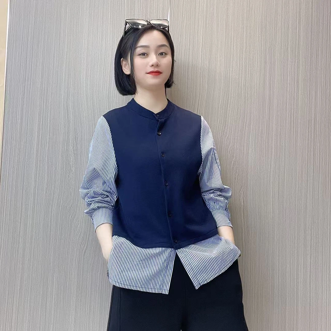 新款春季薄款假两件衬衫