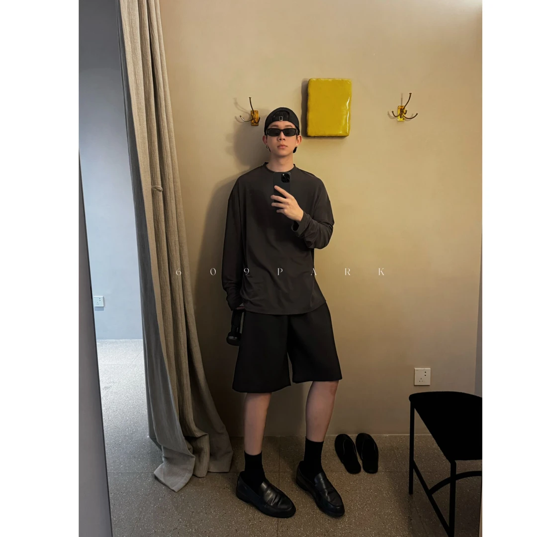 609PARK Dressedtokill时装系列春夏挺括面料松紧腰五分西裤AS331