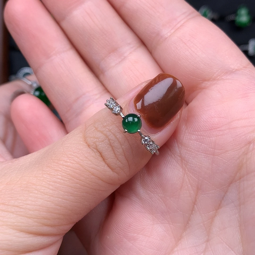 东***店翡翠银S925镶嵌戒指