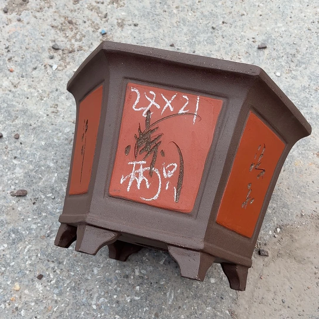 宜兴紫砂花盆，现货发