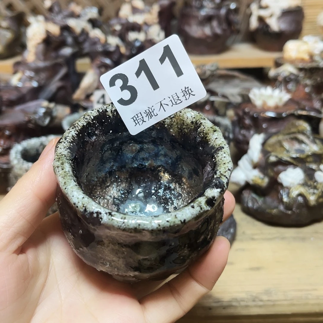 杯柴烧粗陶手捏杯渗水