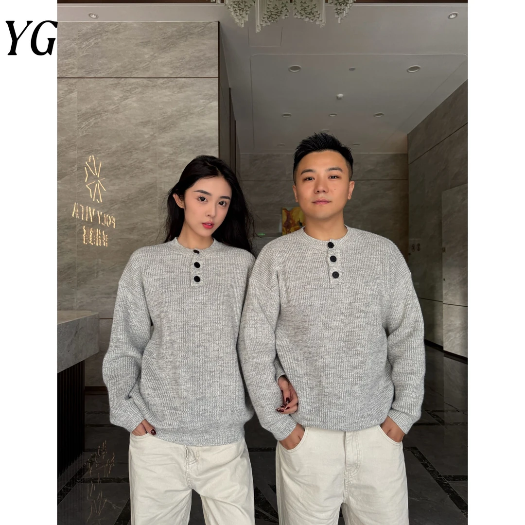 【YG】情侣针织衫秋季毛衣针织保暖圆领宽松休闲