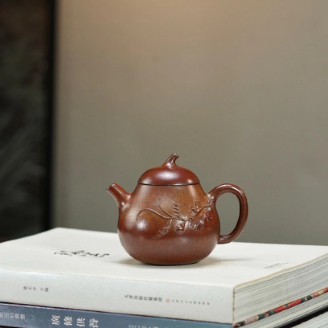 爆品 【瓜语·把玩器】 原矿紫泥（柴烧）·210cc·内推孔