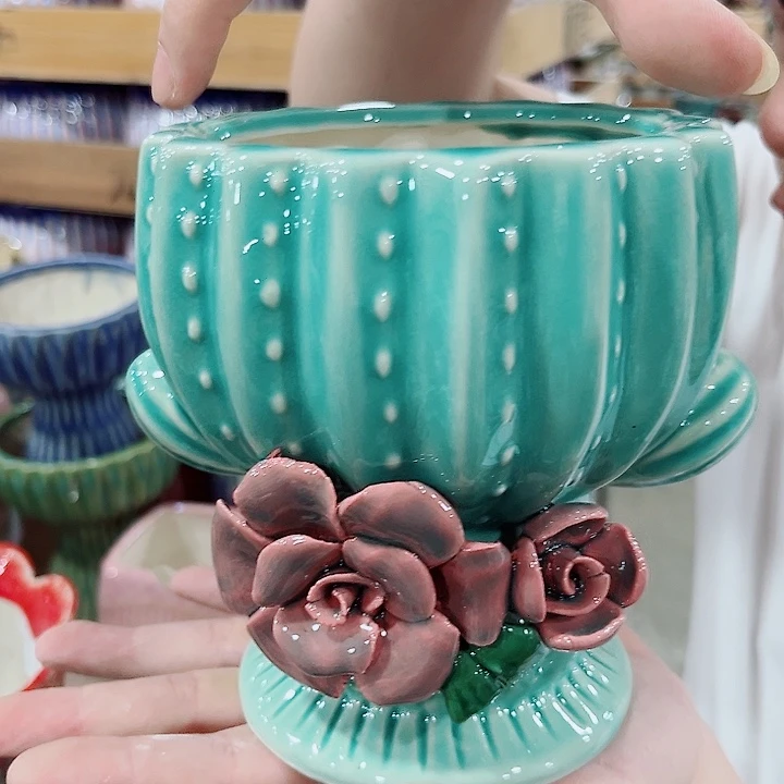 有孔.凑单10元陶瓷花盆发货！