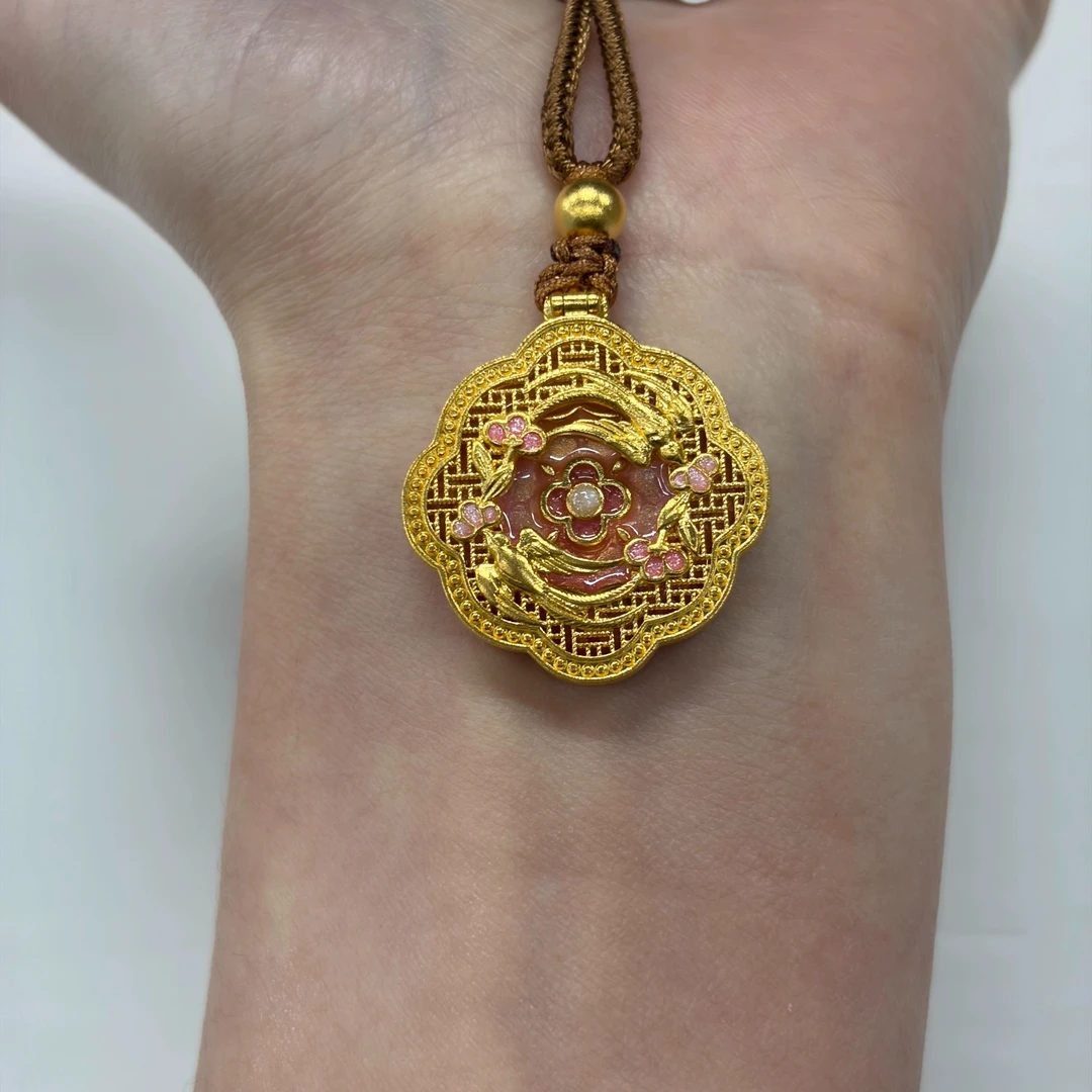 【金吊坠】鹊上枝头吊坠黄金5G足金999时尚百搭零附加（带绳）